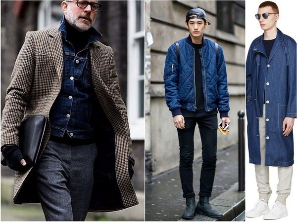 Джинсовую куртку мужчина может носить отдельно или под шерстяное или джинсовое пальто