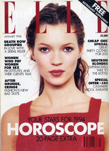 Кейт Мосс на обложке журнала Elle. 1994 год