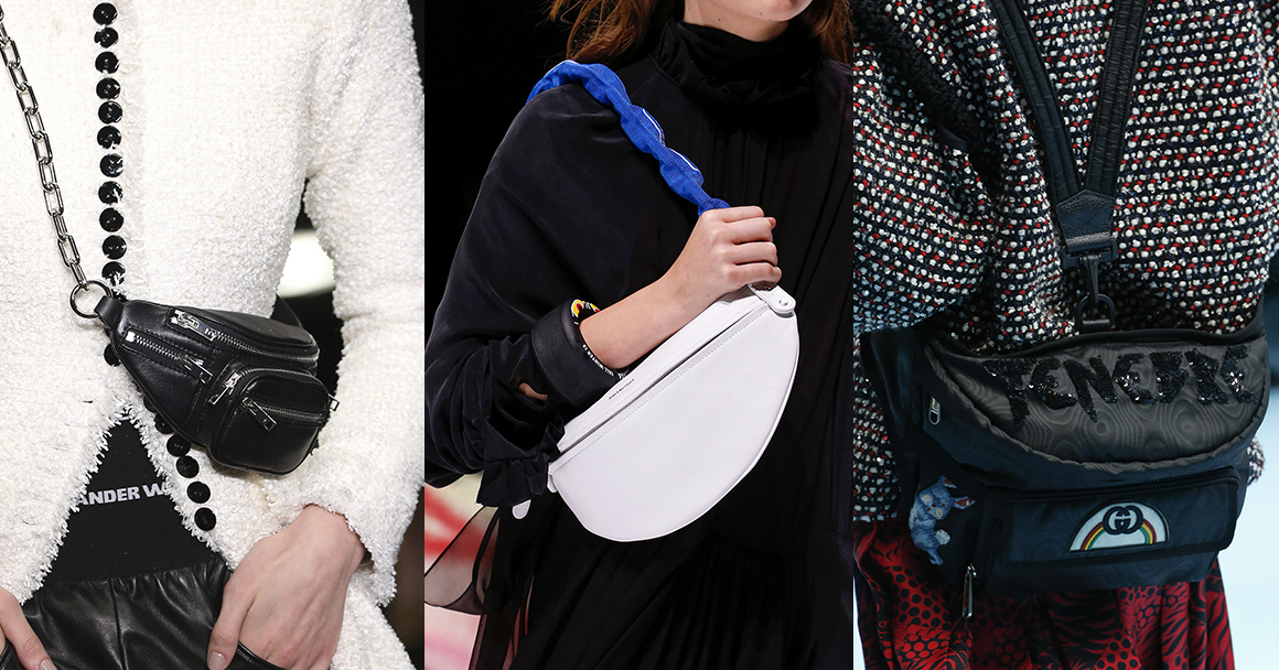 Стильная сумка осень-зима 2018-2019 фото слева направо: Alexander Wang, Balenciaga, Gucci 