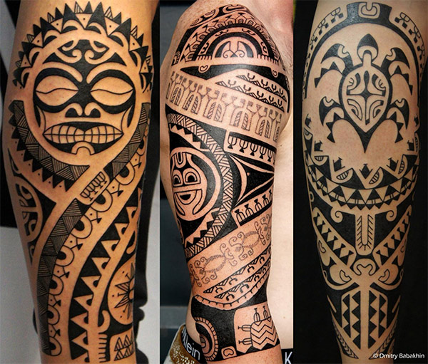 Татуировка в полинезийском стиле для парня