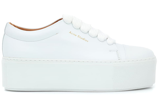 Белые кроссовки на платформе Acne Studio 2020