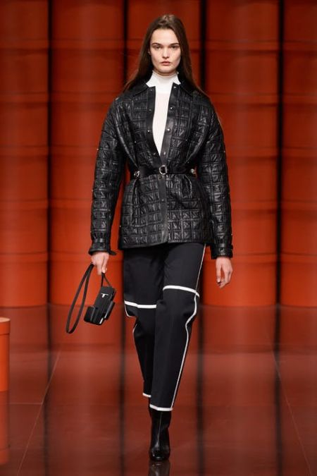 Стеганая короткая куртка с поясом Hermès 