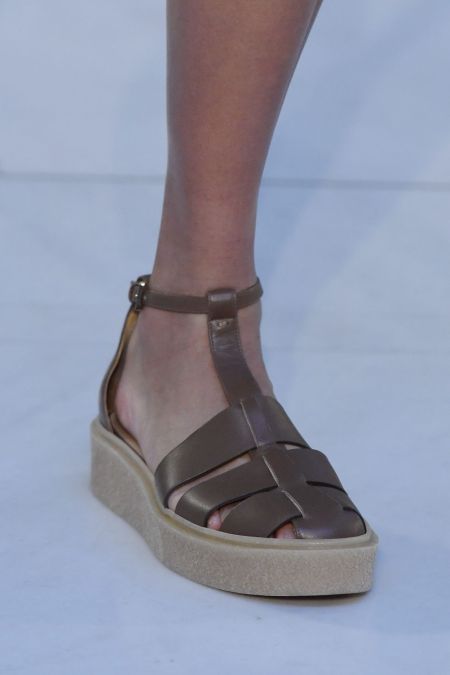 Коричневые сандалии на плоской платформе Max Mara