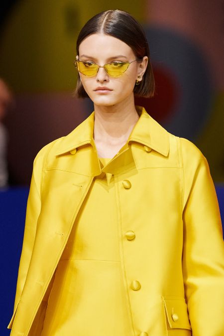 Солнцезащитные очки в тонкой оправе с желтыми линзами Christian Dior