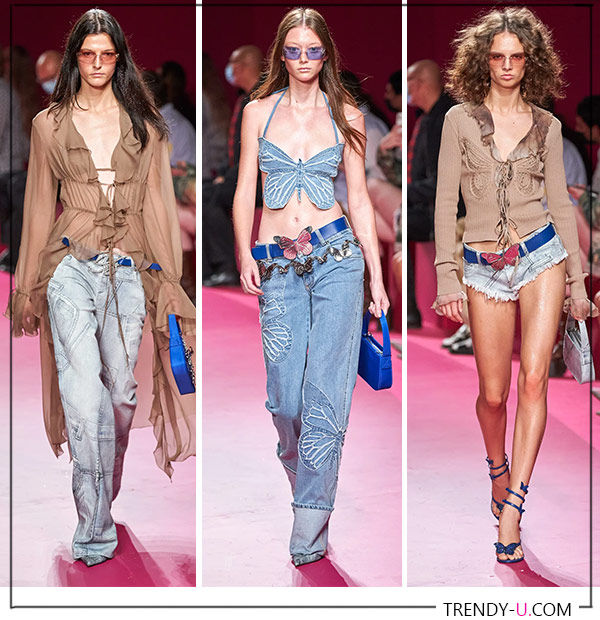 Модные джинсы и шорты из коллекции Blumarine весна-лето 2022