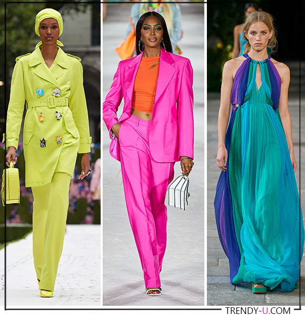 Яркие цвета для лета 2022. Коллекции Moschino, Versace и Alberta Ferretti