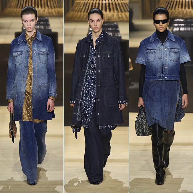 Джинсовая одежда из коллекции Christian Dior FW 2024/2025 осень-зима 2024