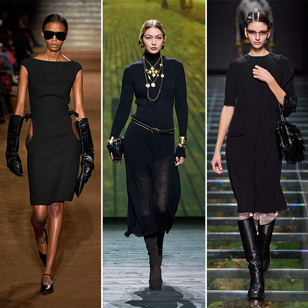 Маленькие черные платья из осенне-зимних коллекций Miu Miu, Chanel and Prada 2024